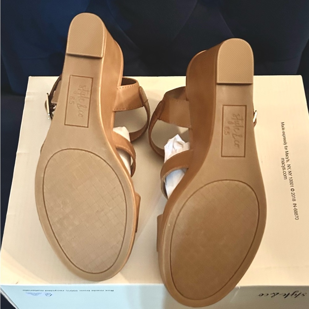🔻Style & Co. Wedge Sandals | Sz. 6.5M | Color: Tan (NIB) - Picture 6 of 6